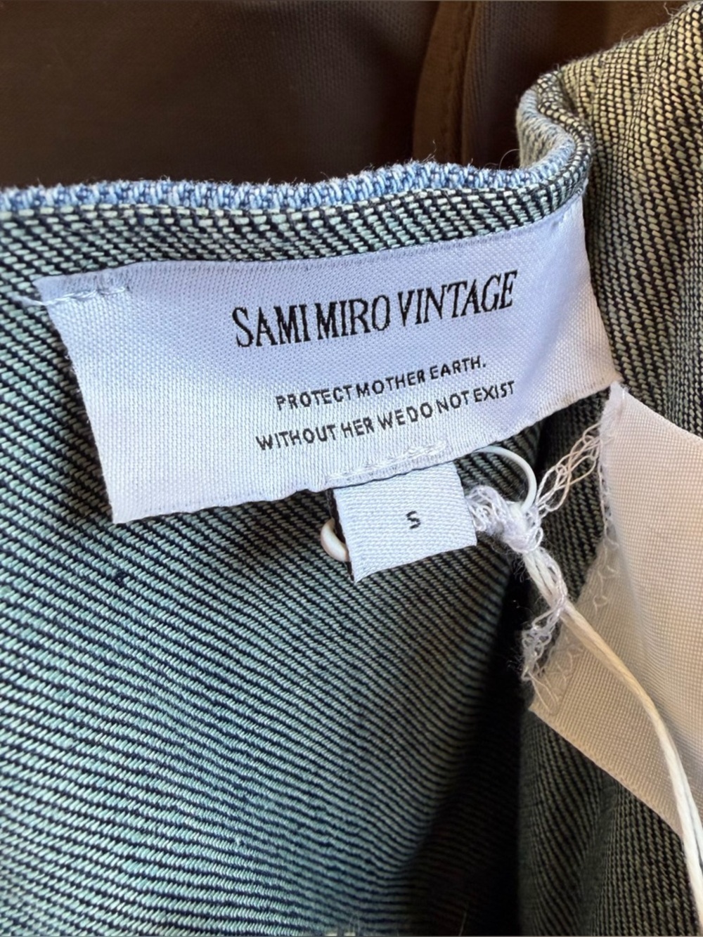 Sami Miro Vintage Corset Top Denim Blue Crop Bustier Revolve S — image 8 of 8